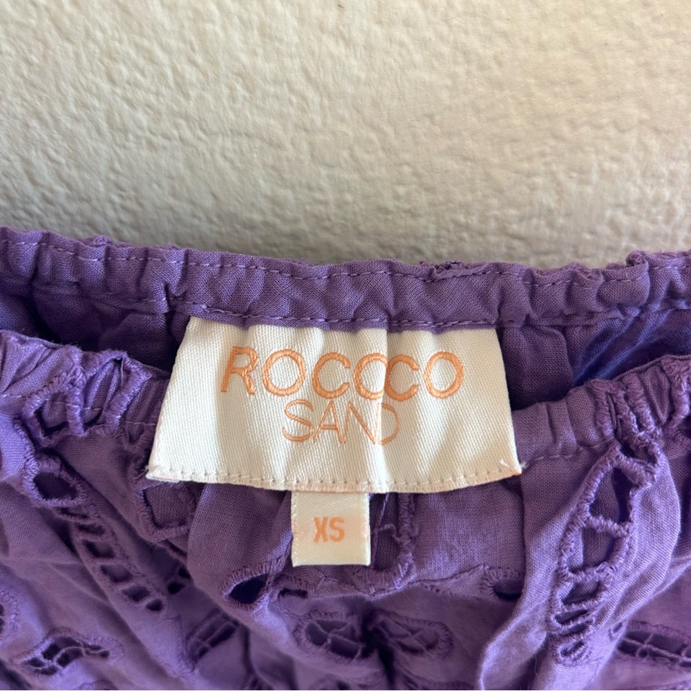 Purple Eyelet Sundress Rococo Sand Moss Short Dress in Violet - Picture 3 of 4